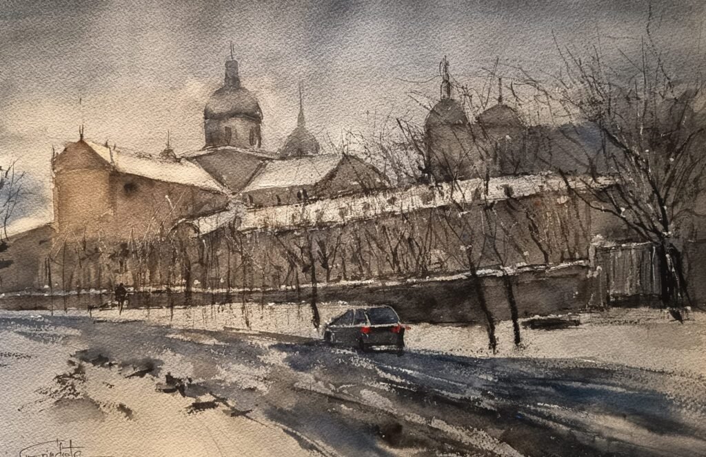 paisaje nevado edificio