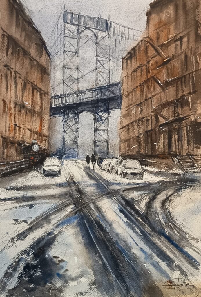 paisaje nevado ciudad