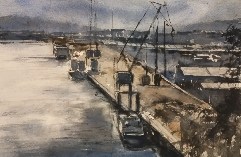 paisaje costero muelle